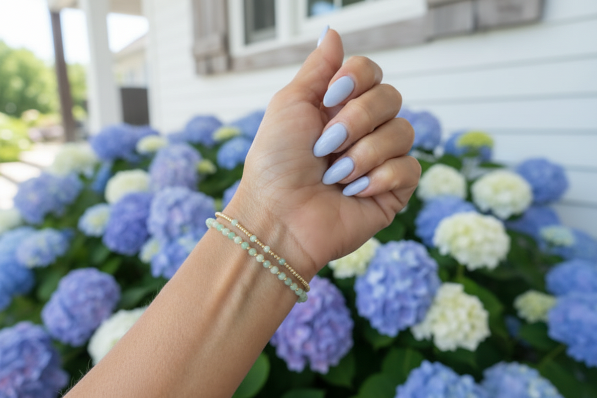 Double Strand Natural Stone Beaded Stainless Steel Bracelet