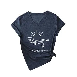 Forever Chasing Sunsets V-Neck T-Shirt
