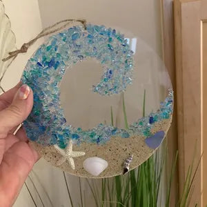 Sea Glass Suncatcher Ocean Wave Ornament