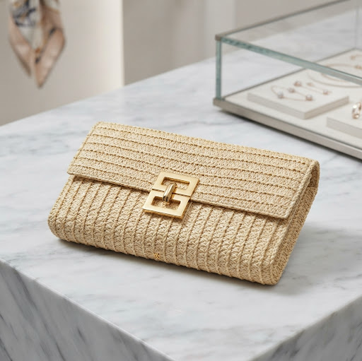 Straw Woven Handmade Envelope Clutch Bag