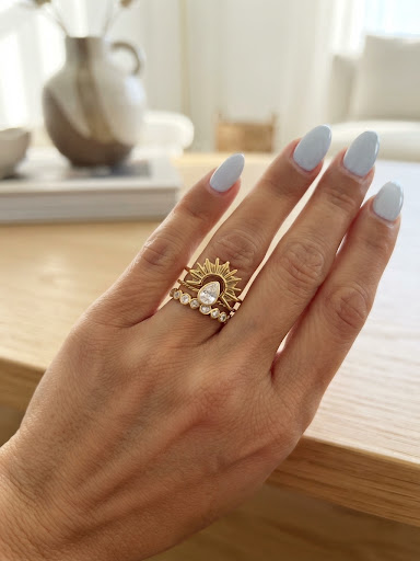 Multi Layer Stackable Sun 3 Band Stainless Steel Ring