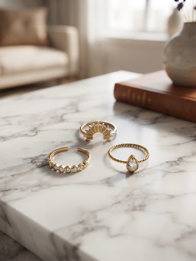 Multi Layer Stackable Sun 3 Band Stainless Steel Ring
