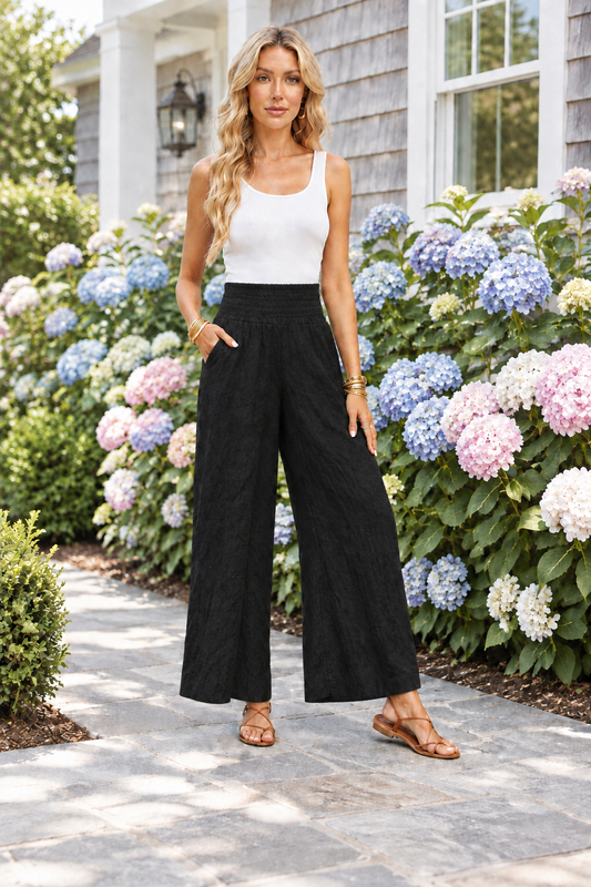 Coastal Breeze High Waisted Wide Leg Pant
