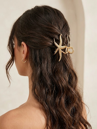 Golden Starfish Claw Clip