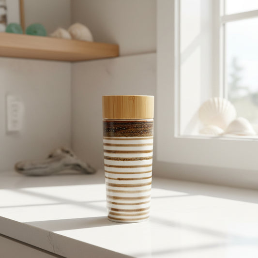 Brown Sand Reactive Double Wall Travel Coffee Mug