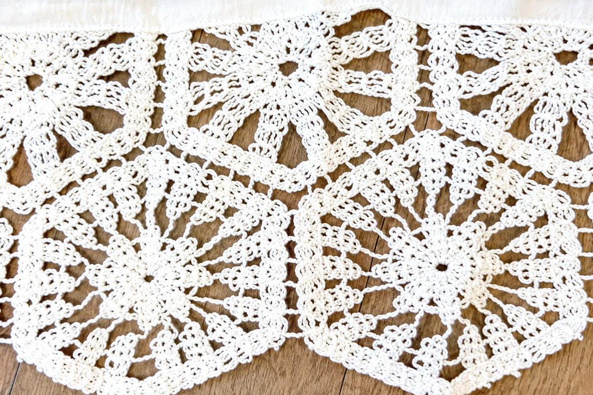 Long Sleeve Button Closure Crochet Crop Top