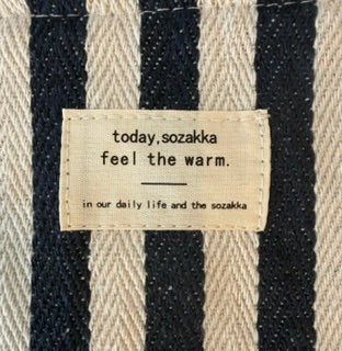 Navy Stripe Cavas Pouch