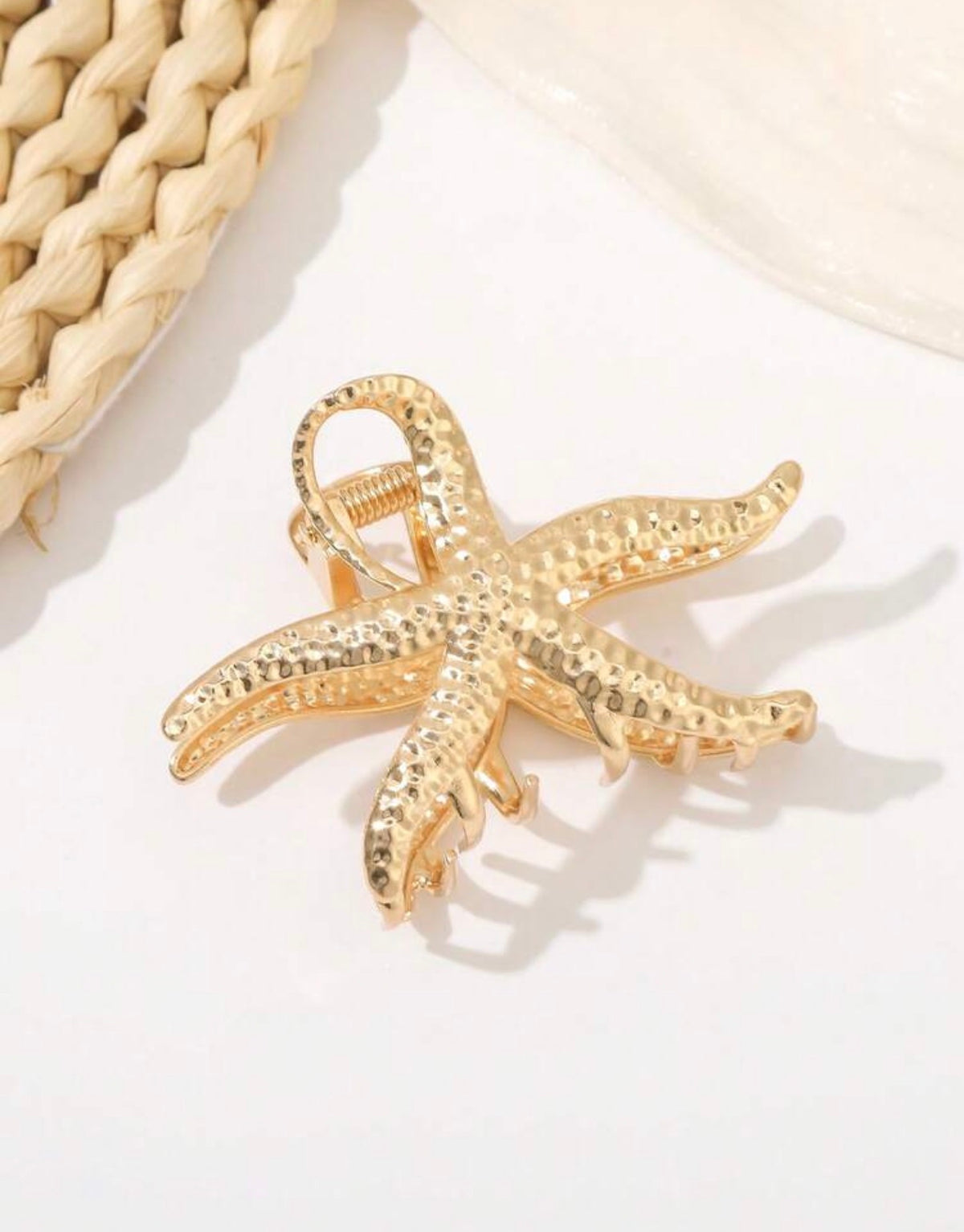 Golden Starfish Claw Clip