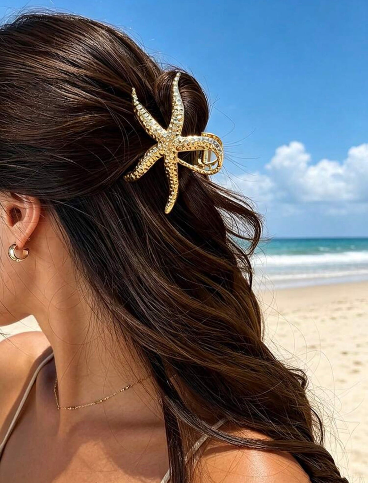 Golden Starfish Claw Clip