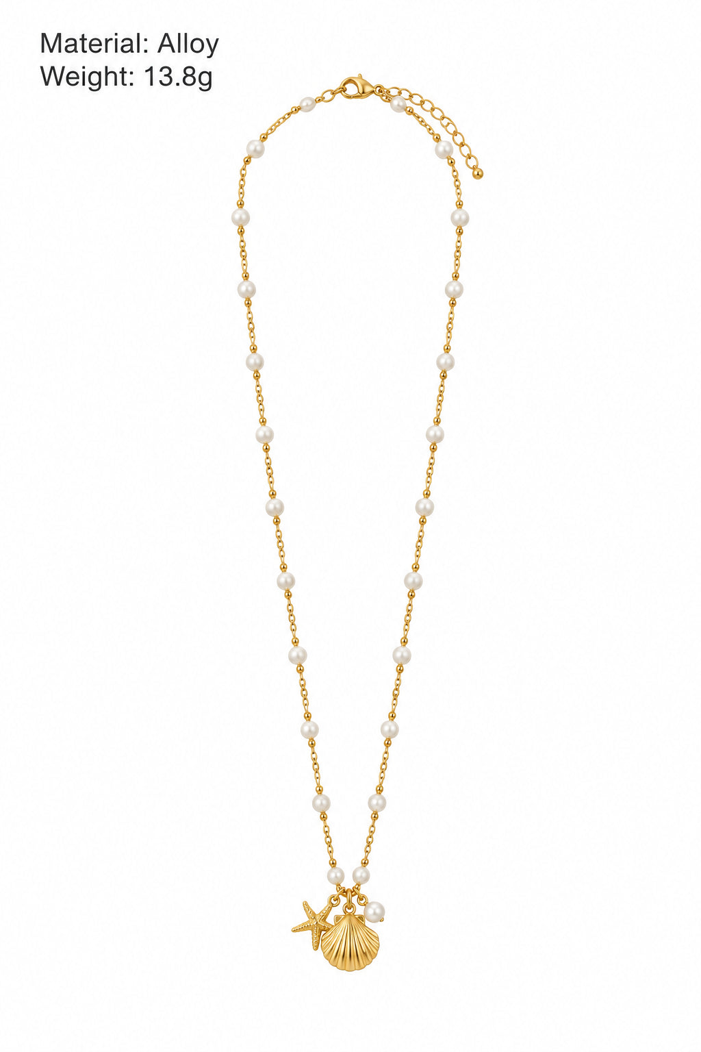 Solstice Seashell and Pearl Necklace