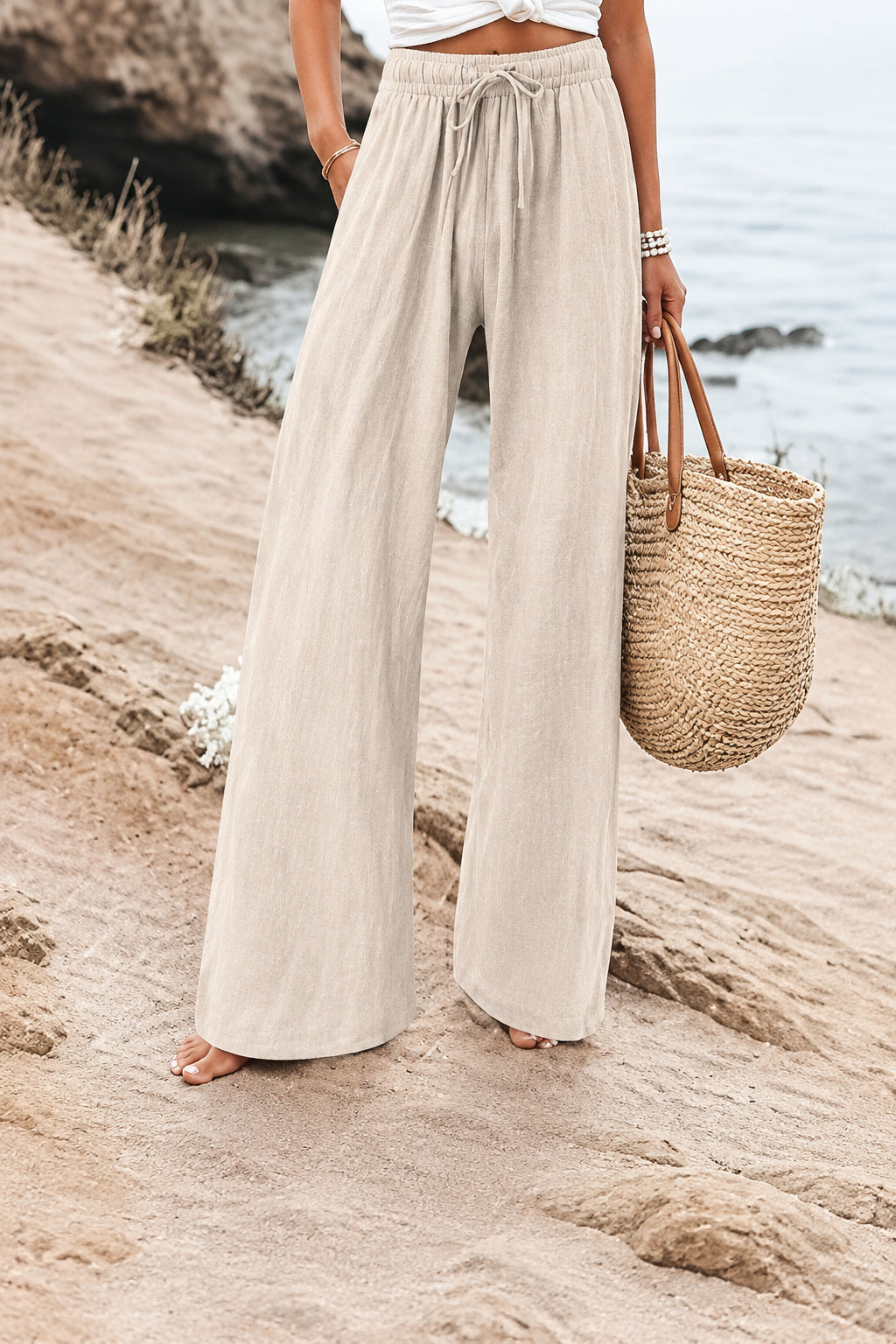 Seaside Escape Drawstring Wide Leg Pant