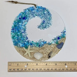 Sea Glass Suncatcher Ocean Wave Ornament